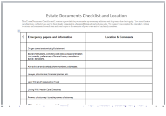 estate planning assets checklist